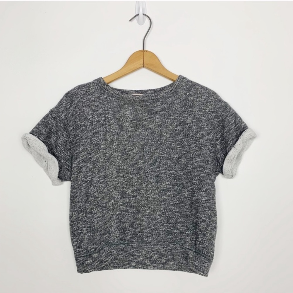 H&M Oversized Sweater Cropped Heather Gray 2